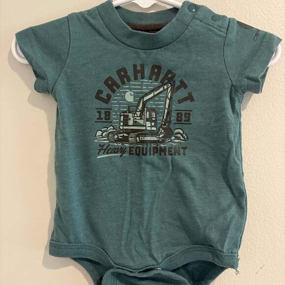 CARHARTT Infant Boys 3M Excavator One Piece Short Sleeve Shirt BodySuit NWT - Picture 1 of 3